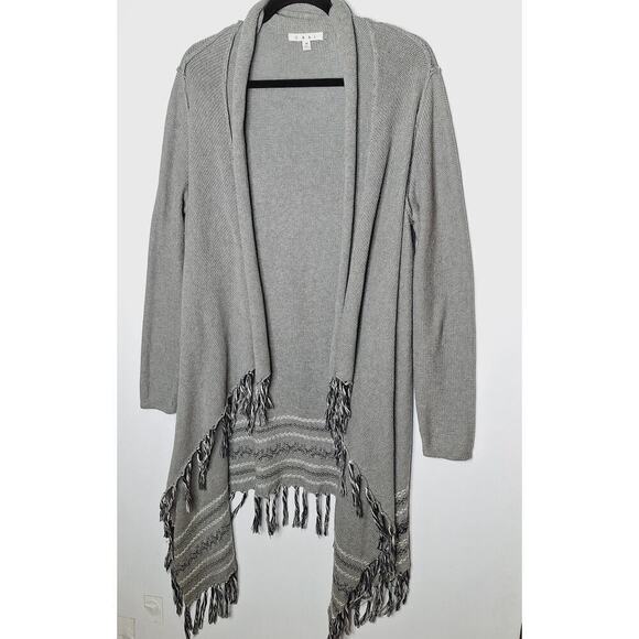 Cabi Prairie Long Duster Cardigan Sweater Fringe Boho Fringe Western 974 Medium - Picture 2 of 11